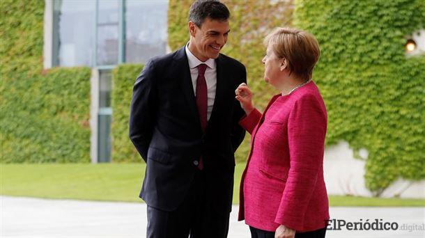 Sánchez y Merkel Merkel