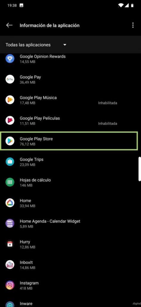 Google Play: actualizar a la última versión disponible 2019 2