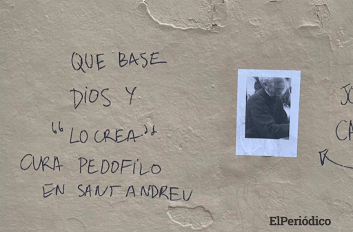 El Síndic pide investigar a la dirección del Manyanet Sant Andreu y Les Corts por presunto encubrimiento de pedofilia 3 Pintada en las calles del barrio de Sant Andreu
