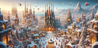Así serían en Navidad los monumentos de Barcelona, según la IA