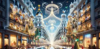 Los monumentos más emblemáticos de Madrid si fuesen vistos como un reino de Navidad
