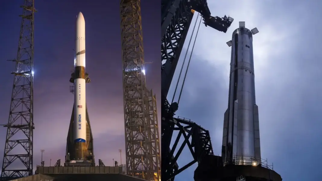 Batalla espacial entre Musk y Bezos: los cohetes Starship y New Glenn harán prueba de vuelo el mismo día