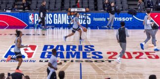El San Antonio Spurs entrena en París para su partido frente al Indiana Pacers